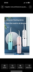 Irrigador Oral Portátil Deluxe – O Segredo para um Sorriso Perfeito, Aprovado por Profissionais! 🦷